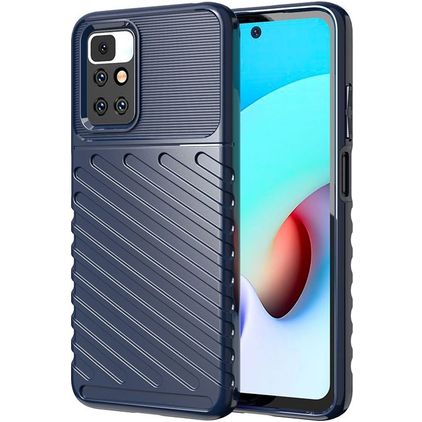 Mobigear Groove Coque Xiaomi Redmi 10 4G Coque arrière en TPU Souple - Bleu