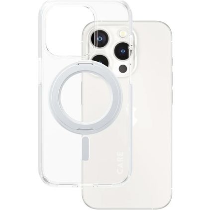 CARE by PanzerGlass Feature Case Coque iPhone 15 Pro MagSafe Coque arrière Rigide - Transparent / Argent