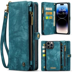 Caseme 008 Housse iPhone 15 Pro Max Etui avec Coque Détachable Porte-Monnaie - Bleu
