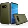 Mobigear Card Samsung Galaxy S10e Plastique rigide Coque arrière Antichoc avec porte-cartes - Vert armée