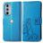 Mobigear Clover Housse Motorola Edge 30 Pro Etui Porte-Monnaie - Bleu