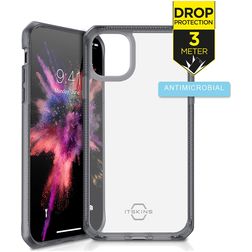ITSKINS Level 2 HybridFrost Coque iPhone 11 Coque arrière Rigide Anti-Chocs - Transparent / Noir