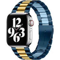 Mobigear Antwerp Bracelet Acier pour Apple Watch Fermeture boucle déployante - 49/46/45/44 mm - Bleu / Or