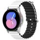 Mobigear Ocean Bracelet Silicone Smartwatch Fermeture boucle ardillon - Connexion universelle de 22 mm - Noir / Blanc