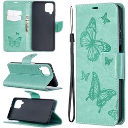 Mobigear Butterfly Housse Samsung Galaxy A12 Etui Porte-Monnaie - Turquoise