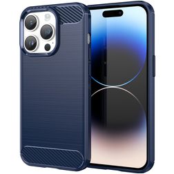 Mobigear Brushed Slim Coque iPhone 15 Pro Max Coque arrière en TPU Souple - Bleu