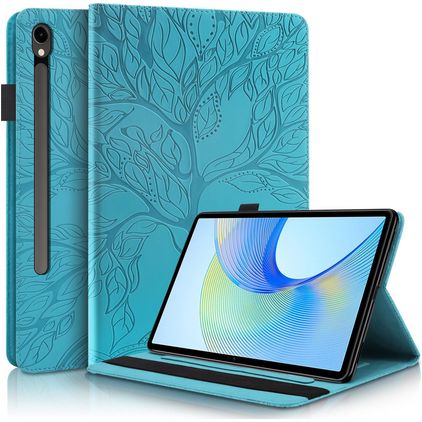 Mobigear Tree Samsung Galaxy Tab S10 FE Plus Étui + Porte-stylet - Bleu