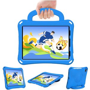 Mobigear Football Coque iPad Air 11 Pouces (2026) Coque arrière en EVA + Bandoulière + Support Amovible - Bleu