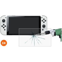 Mobigear Nintendo Switch OLED Verre trempé Protection d'écran - Compatible Coque (Lot de 3)