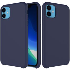 Mobigear Rubber Touch Coque iPhone 11 Coque arrière en Silicone - Bleu Marin