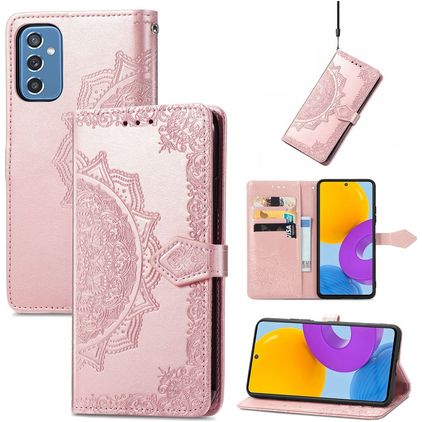 Mobigear Mandala Housse Samsung Galaxy M52 Etui Porte-Monnaie - Rose doré
