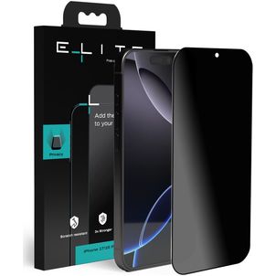 Elite iPhone 16 Pro Verre trempé Protection d'écran Anti-espion - Compatible coque - Noir