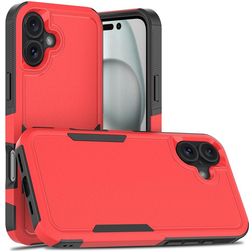Mobigear Heavy Armor Coque iPhone 16 Plus Coque arrière Rigide Anti-Chocs - Rouge