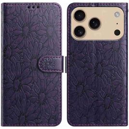 Mobigear Flowers Housse iPhone 17 Pro Etui Porte-Monnaie - Violet