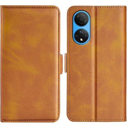 Mobigear Slim Magnet HONOR X7 Étui Portefeuille - Cognac
