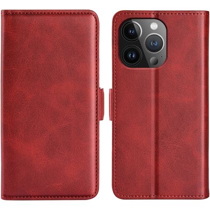 Mobigear Slim Magnet Housse iPhone 15 Pro Etui Porte-Monnaie - Rouge