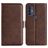 Mobigear Slim Magnet Housse TCL 30 SE Etui Porte-Monnaie - Marron