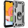 Mobigear Armor Ring Coque Samsung Galaxy A01 Coque arrière Rigide Anti-Chocs avec Anneau-Support - Argent