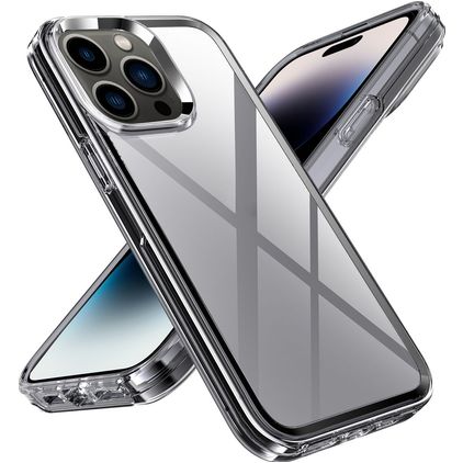 Mobigear Crystal Coque iPhone 14 Pro Coque arrière Rigide - Transparent / Gris