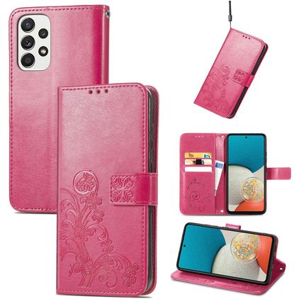 Mobigear Clover Housse Samsung Galaxy A73 Etui Porte-Monnaie - Magenta