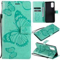 Mobigear Butterfly Housse OPPO Reno 4 Etui Porte-Monnaie - Turquoise