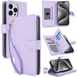 Mobigear Wallet Housse iPhone 15 Pro Etui Porte-Monnaie - Violet