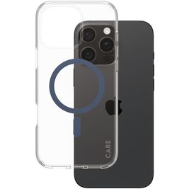 CARE by PanzerGlass Flagship Coque iPhone 16 Pro Max MagSafe Coque arrière Rigide - Transparent / Bleu
