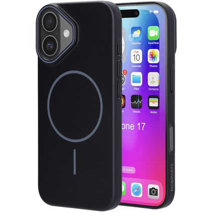 Mobiparts Slim Line Coque iPhone 17 MagSafe Coque arrière Rigide - Onyx Black