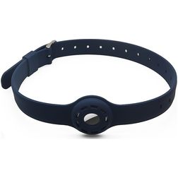 Mobigear Coque Apple AirTag Collier en Silicone Souple - 23.5 - 47.5 cm - Bleu