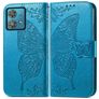Mobigear Butterfly Housse Motorola Edge 40 Neo Etui Porte-Monnaie - Bleu