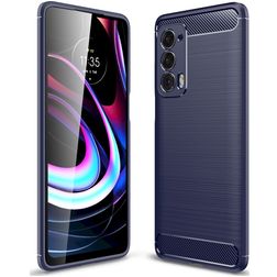 Mobigear Brushed Slim Coque Motorola Edge (2021) Coque arrière en TPU Souple - Bleu Marin