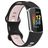 Mobigear Sport Dual Bracelet Silicone Fitbit Charge 5 Fermeture à clou et passant - Noir / Rose