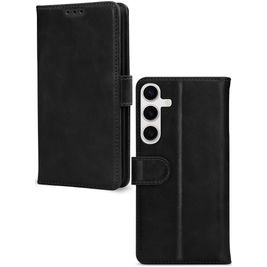 Mobilize Wallet Housse Samsung Galaxy S24 Plus Etui en Cuir Véritable Porte-Monnaie - Noir