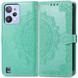 Mobigear Mandala Realme C31 Étui Portefeuille - Vert