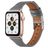 Mobigear Napoli Bracelet Cuir pour Apple Watch Fermeture boucle ardillon - 49/46/45/44 mm - Gris