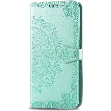 Mobigear Mandala Housse Motorola Moto E6s (2020) Etui Porte-Monnaie - Turquoise