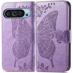Mobigear Butterfly Housse Google Pixel 10 Pro Etui Porte-Monnaie - Violet
