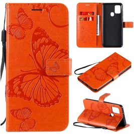 Mobigear Butterfly Housse Samsung Galaxy A21s Etui Porte-Monnaie - Orange