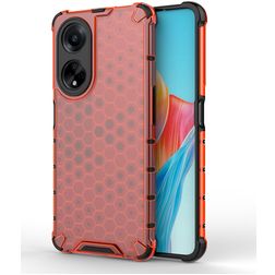 Mobigear Honeycomb OPPO A98 Plastique rigide Coque arrière Antichoc - Rouge