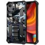 Mobigear Armor Stand Coque iPhone 13 Coque arrière Rigide Anti-Chocs avec Support Amovible - Bleu Marin