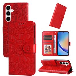 Mobigear Sunflower Housse Samsung Galaxy A35 Etui Porte-Monnaie - Rouge
