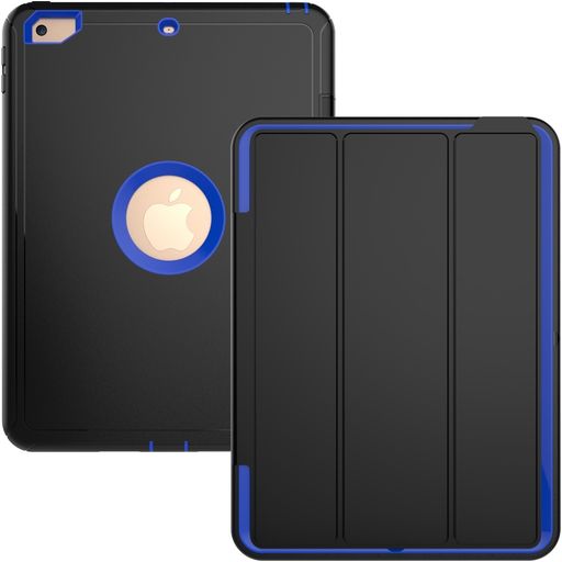 Mobigear Tri-Fold Folio Coque iPad 6 (2018) Etui - Noir / Bleu