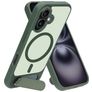 Mobiparts Hardcover Coque iPhone 16 MagSafe Coque arrière Rigide avec Support Amovible - Satin Green