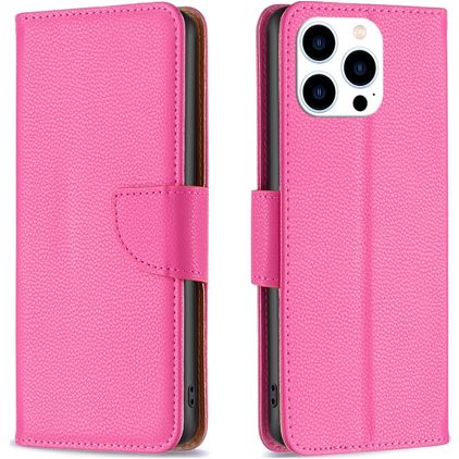 Mobigear Excellent Housse iPhone 16 Pro Max Etui Porte-Monnaie - Magenta
