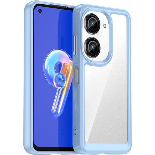 Mobigear Crystal Coque ASUS Zenfone 9 Coque arrière Rigide - Transparent / Bleu