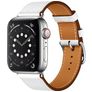 Mobigear Torino Bracelet Cuir Apple Watch Fermeture boucle ardillon - 42/41/40/38 mm - Blanc
