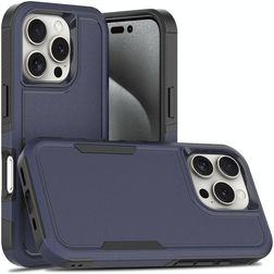 Mobigear Heavy Armor iPhone 16 Pro Plastique rigide Coque arrière Antichoc - Bleu foncé