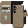 Mobiparts Housse Samsung Galaxy S24 MagSafe Etui avec Coque Détachable en Cuir Véritable Porte-Monnaie - Taupe