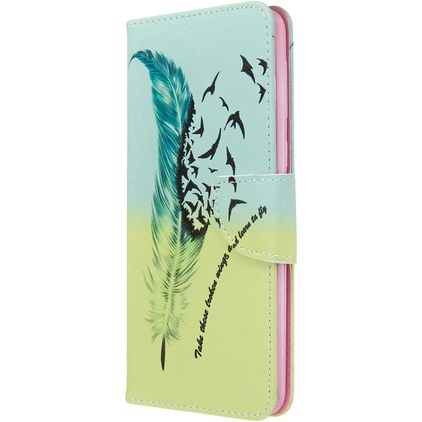 Mobigear Design Housse Samsung Galaxy A21 Etui Porte-Monnaie - La plume