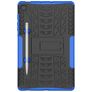 Mobigear Tire Coque Samsung Galaxy Tab S6 Lite Coque Arrière Rigide Antichoc + Porte-crayon + Support Amovible - Noir / Bleu
